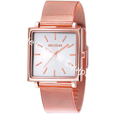 WJ-8421New Design Fashion Girls Stainless Steel Mesh Watch Strap Analog Quartz Watch