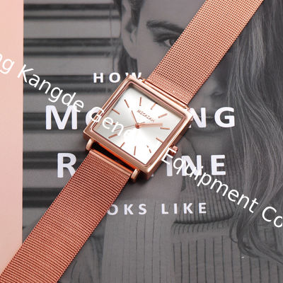 WJ-8421New Design Fashion Girls Stainless Steel Mesh Watch Strap Analog Quartz Watch