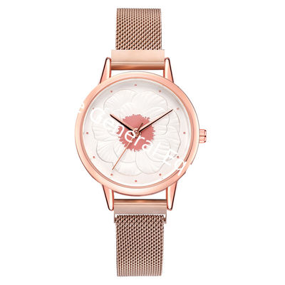 WJ-8414 New Design Fashion Girls Stainless Steel Watch Band Analog Quartz Watch