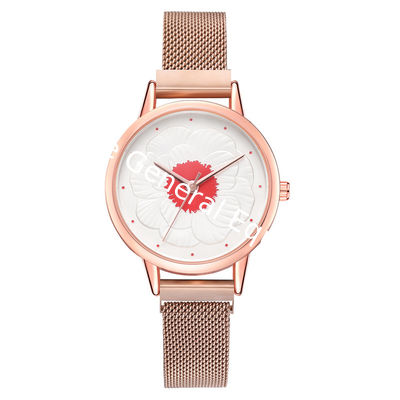 WJ-8414 New Design Fashion Girls Stainless Steel Watch Band Analog Quartz Watch