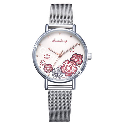 WJ-8408 Cheap Woman Analog Quartz Stainless Steel Band Watch