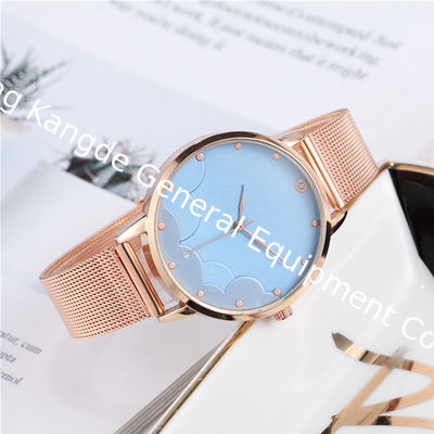 WJ-8082 New Cheap Woman Analog Quartz Stainless Steel Mesh Band Watch