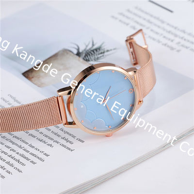 WJ-8082 New Cheap Woman Analog Quartz Stainless Steel Mesh Band Watch