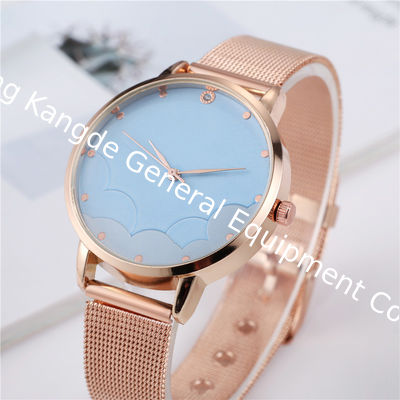 WJ-8082 New Cheap Woman Analog Quartz Stainless Steel Mesh Band Watch
