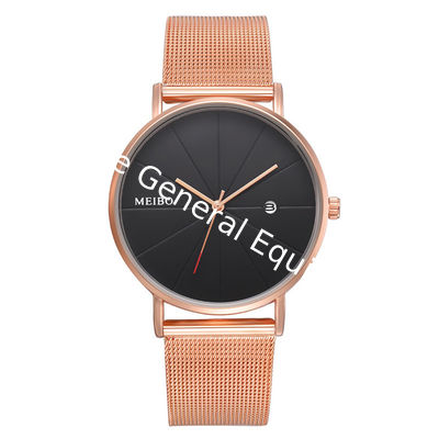 WJ-8377 Men Hand Stainless Steel Band Mesh Watch