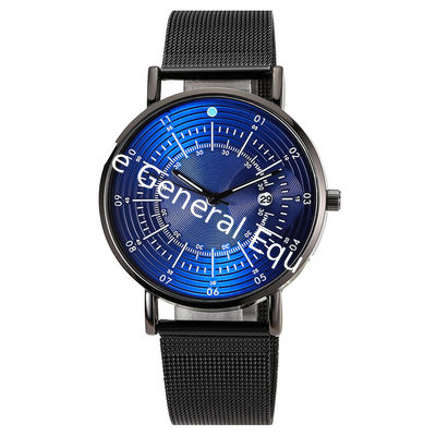 WJ-8079 Stainless Steel Mesh Quartz Wrist Man Watch