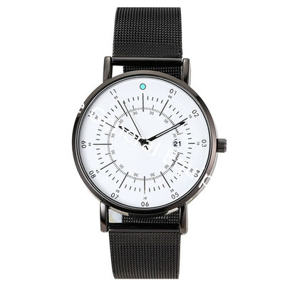 WJ-8079 Stainless Steel Mesh Quartz Wrist Man Watch