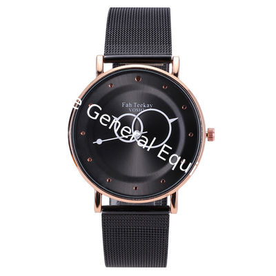 WJ-8070 Fashion Men  Black Steel Mesh Hand Watch