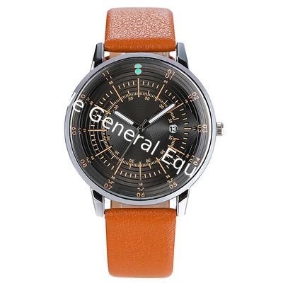 WJ-8076 Cheap Men Leather  Band Quartz Wrist Watch