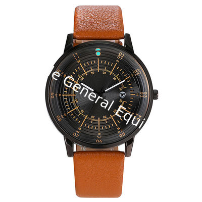 WJ-8076 Cheap Men Leather  Band Quartz Wrist Watch