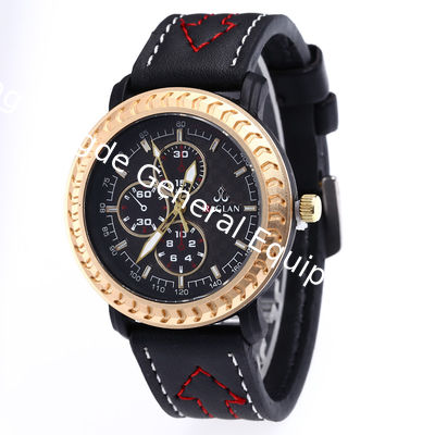 WJ-7971Men Black Quartz Wrist Leather Watch