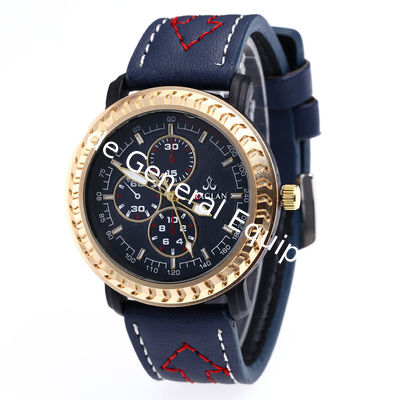 WJ-7971Men Black Quartz Wrist Leather Watch