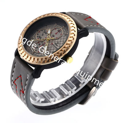 WJ-7971Men Black Quartz Wrist Leather Watch