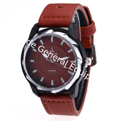 WJ-7969 Fashion Men Black  Leather Strap Wrist Watch