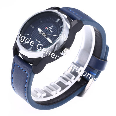 WJ-7969 Fashion Men Black  Leather Strap Wrist Watch