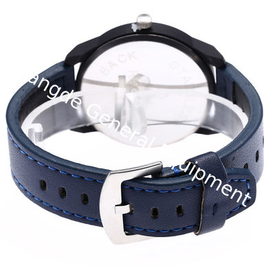 WJ-7969 Fashion Men Black  Leather Strap Wrist Watch