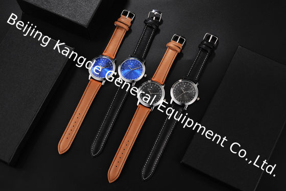 WJ-8109 Newest Starry Sky Face Design Attractive Leather Band Vogue Quartz OEM Male Waterproof Watch