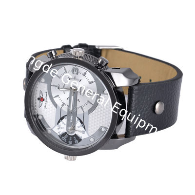 WJ-5381 personality double time fashion student quartz charming leather men watch