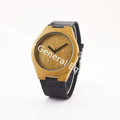 WJ-5356 genuine real leather strap original japan movement wood watches men