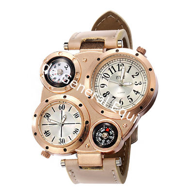 WJ-5281 multifunction water resistant double movement with compass personality newest men watch