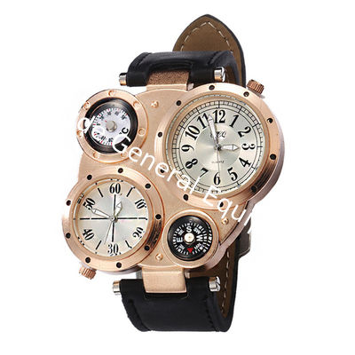 WJ-5281 multifunction water resistant double movement with compass personality newest men watch