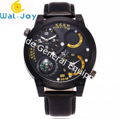 WJ-6641 Double Movement Big Dial Leather Men Watch