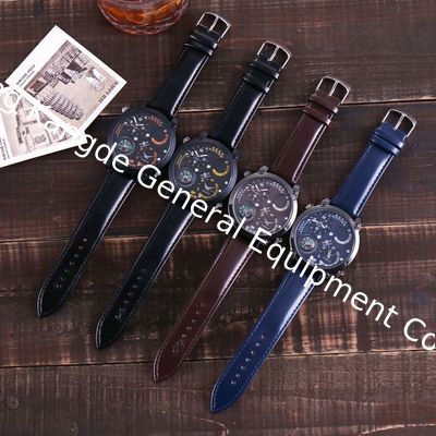 WJ-6641 Double Movement Big Dial Leather Men Watch