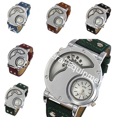 WJ-6641 Double Movement Big Dial Leather Men Watch