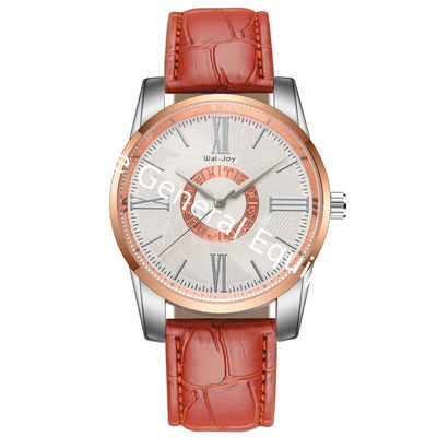 WJ-8106 Simple Leather Band Accept LOW MOQ Add Your Logo Custom Men Watches Wal-Joy Hot Sale Business Male Wrist Watch