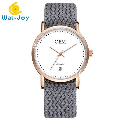 WJ9007 Own Branding Luxury Watches Women Nylon OEM Watch Low MOQ Casual Waterproof Calendar Wristwatch Logo Custom