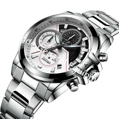 WJ-7390 Fashion Latest Design Cool Men Watches Waterproof Day Quartz Handwatches 3ATM Stainless Steel Wrist Watches