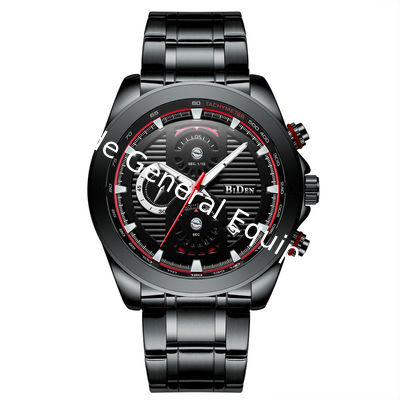 WJ-7391 Vogue Stainless Steel Watches BIDEN Brand Quartz Handwatches 3ATM Waterproof Date Day Men Wrist Watches