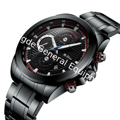 WJ-7391 Vogue Stainless Steel Watches BIDEN Brand Quartz Handwatches 3ATM Waterproof Date Day Men Wrist Watches