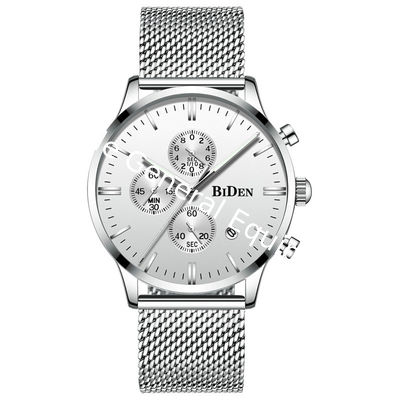 WJ-7394 Vogue Waterproof Stainless Steel Wrist Watches Business Men Handwatches Water Resistant Date Quartz Watches