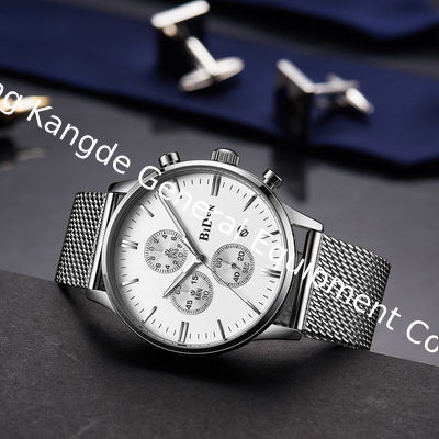 WJ-7394 Vogue Waterproof Stainless Steel Wrist Watches Business Men Handwatches Water Resistant Date Quartz Watches