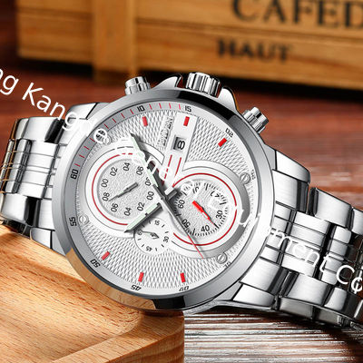 WJ-7395 Wholesales Business 3ATM Men Watches Waterproof Stainless Steel Wrist Watches Aotu Date Quartz Handwatches
