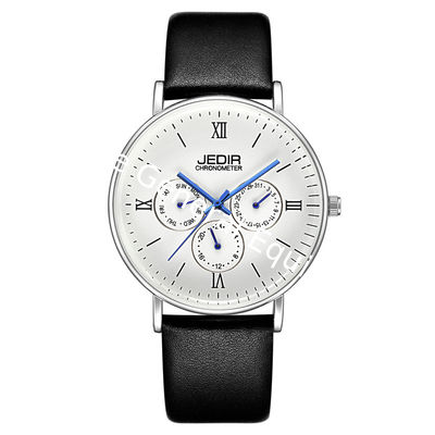 WJ-7396 Wholesales JEDIR Brand Men Watches Latest Design 3ATM Quartz Handwatches Auto Date Day Leather Wrist Watches