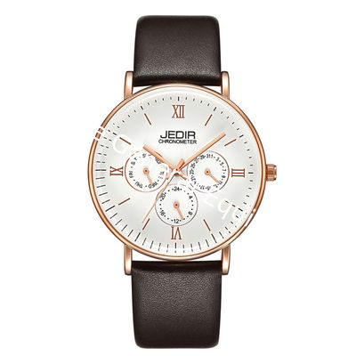 WJ-7396 Wholesales JEDIR Brand Men Watches Latest Design 3ATM Quartz Handwatches Auto Date Day Leather Wrist Watches