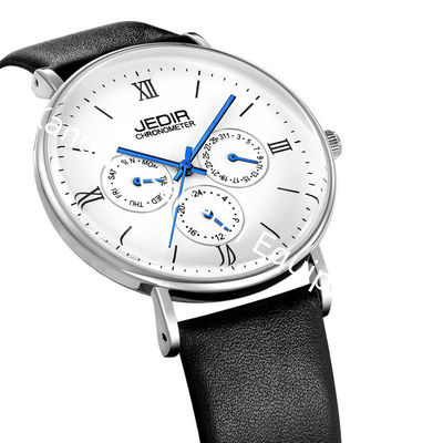 WJ-7396 Wholesales JEDIR Brand Men Watches Latest Design 3ATM Quartz Handwatches Auto Date Day Leather Wrist Watches