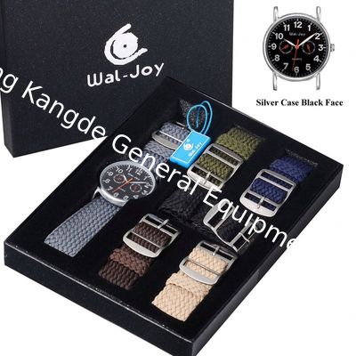 Wal-Joy Brand Knitted Strap Luxury Box Set Outdoor Quartz Men Watches 2017