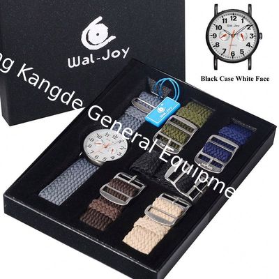 Wal-Joy Brand Knitted Strap Luxury Box Set Outdoor Quartz Men Watches 2017