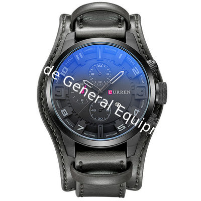 WJ-5911 CURREN 8225 High-end Casual Men's Dial Calendar Watch Waterproof Blue light Quartz Leather Wrist-watch