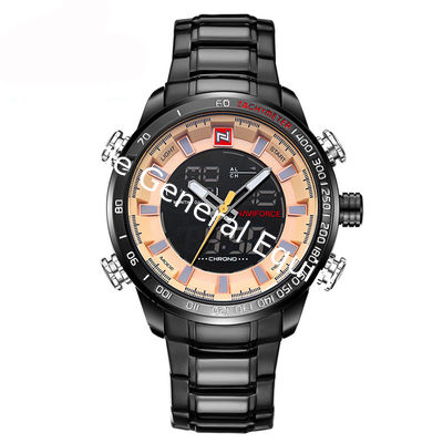 WJ-6308 Naviforce Day Date Brand Quartz Handwatches  Japan Movt Men Watches Stainless Steel Waterproof Watchwatches