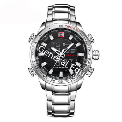 WJ-6308 Naviforce Day Date Brand Quartz Handwatches  Japan Movt Men Watches Stainless Steel Waterproof Watchwatches
