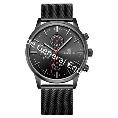 WJ-5263 MEGIR Brand Fashion Multifunction 3ATM Water Resistant Outdoor Men Stainless Steel Sport Watch