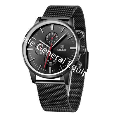 WJ-5263 MEGIR Brand Fashion Multifunction 3ATM Water Resistant Outdoor Men Stainless Steel Sport Watch