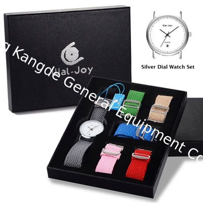 Wal-Joy Custom Logo Woven Strap Luxury Gift Watch Set for Girl Women Designers Watches Change Band DIY Child Wristwatch