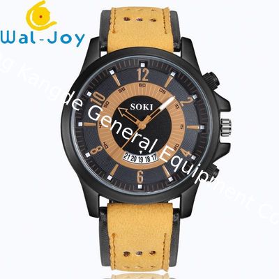 WJ-6931 2018 SOKI Brand New Design Match Color Leather Watches for Men Quartz Watches With Date