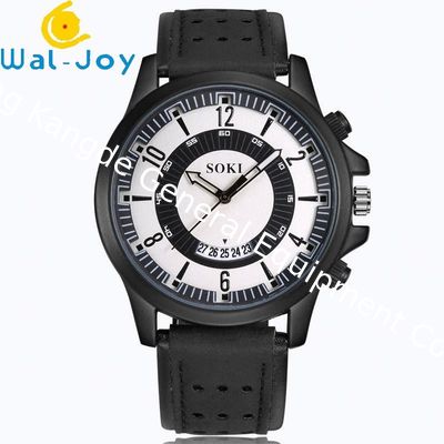 WJ-6931 2018 SOKI Brand New Design Match Color Leather Watches for Men Quartz Watches With Date