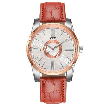 WJ-8106 Waterproof Quartz Wristwatch Simple Roman Digital Scale Leather Strap Watch Popular Small MOQ OEM Watch